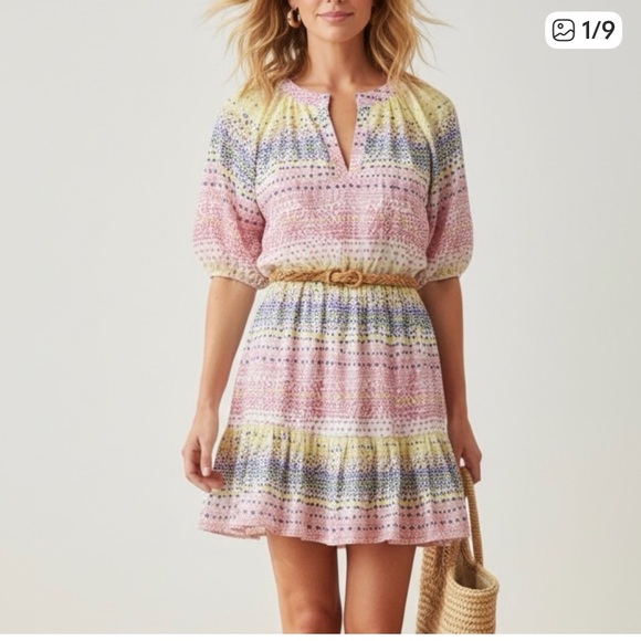 Willa Story racheal DRESS Sz XS  short Sleeve multicolor  Grannycore prairie - Picture 8 of 8